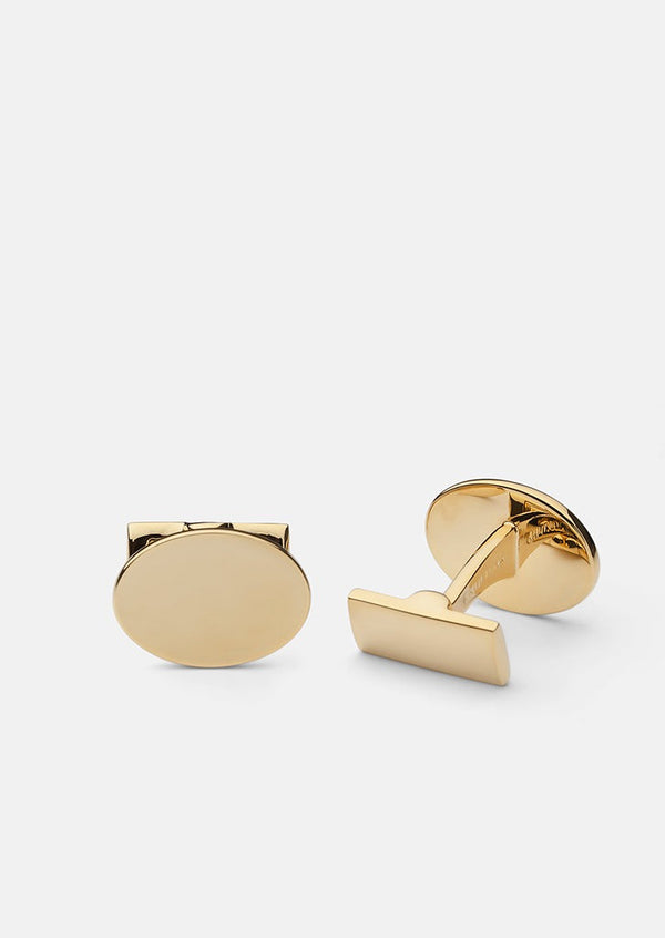 Black Tie Cufflinks - Oval