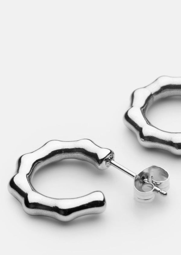 Bambou Petit Earrings - Silver Plated