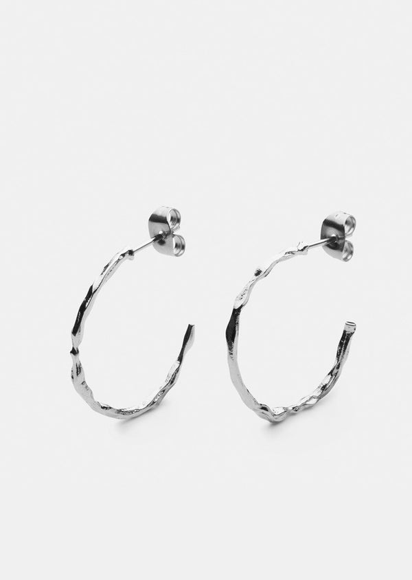Chunky Loop Earrings - Silver Plated