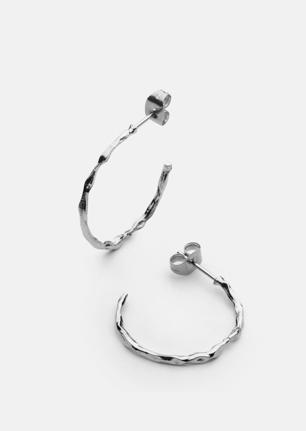 Chunky Loop Earrings - Silver Plated