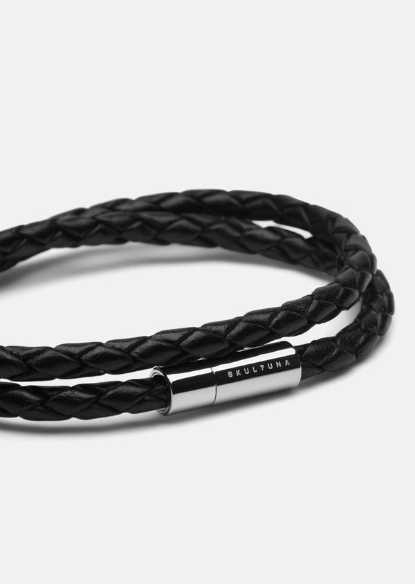 Leather Bracelet Thin - Black