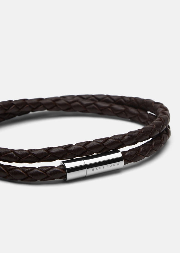 Leather Bracelet Thin - Dark Brown