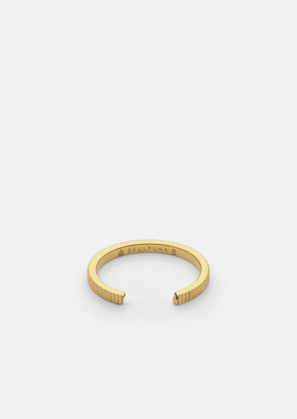 Ribbed Ring Thin - Gold Plated