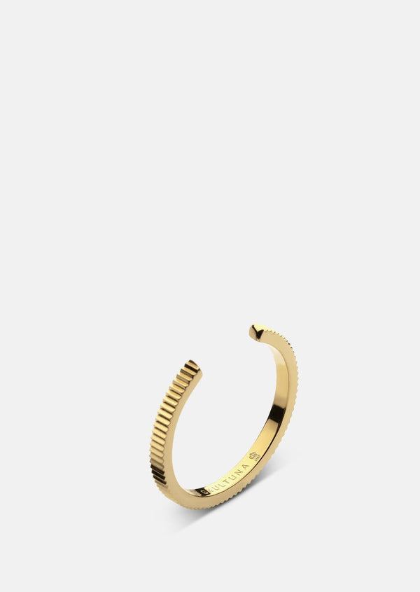 Ribbed Ring Thin - Gold Plated