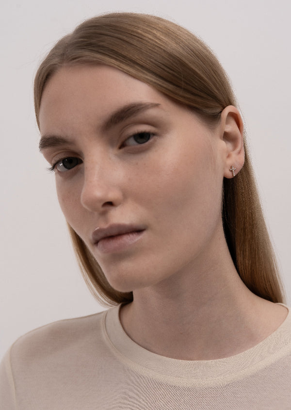 Pavé Series - Cross Earrings - Gold Vermeil