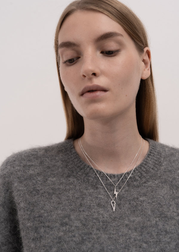 Pavé Series - Lightning Necklace - Sterling Silver