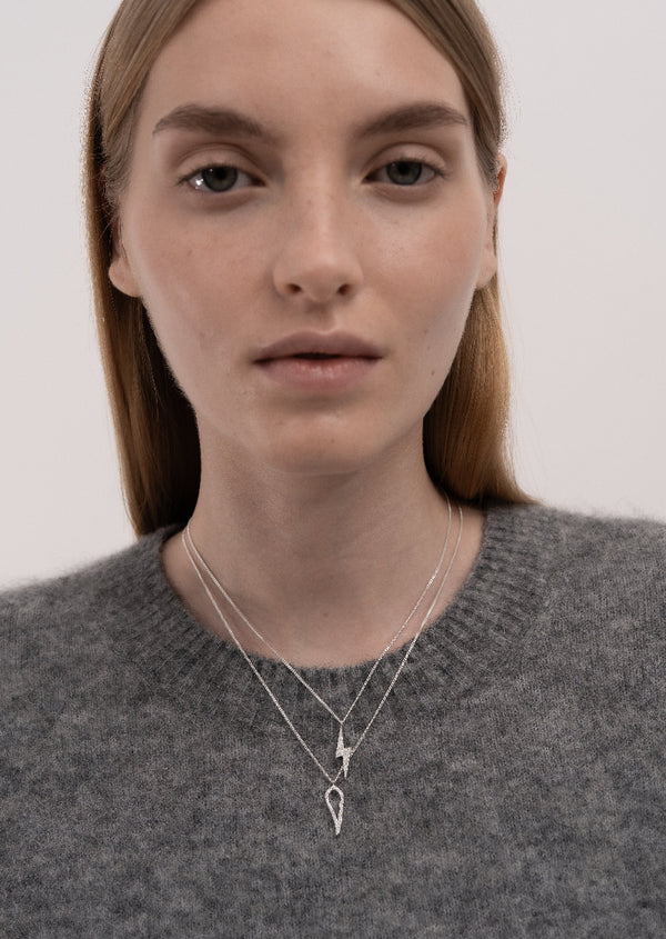 Pavé Series - Lightning Necklace - Sterling Silver