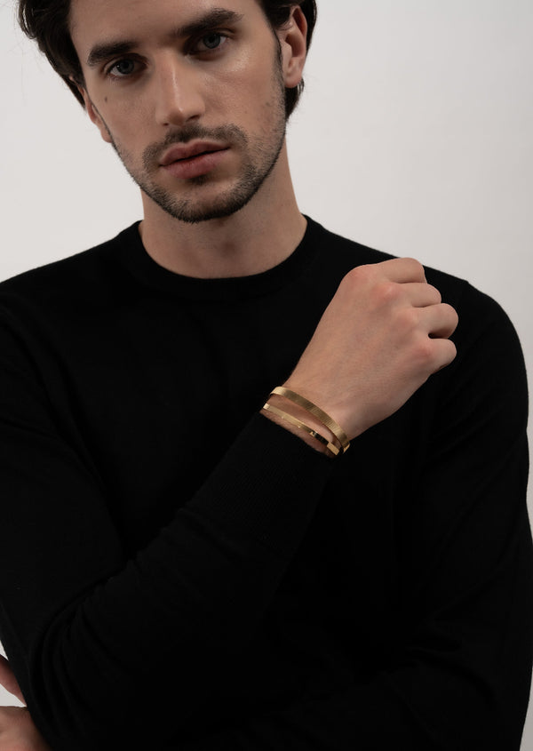 Ribbed Cuff - Gold Plated