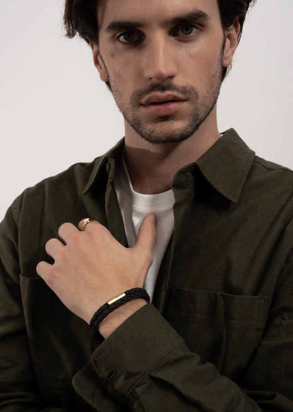 Suede Bracelet – Black & Brass
