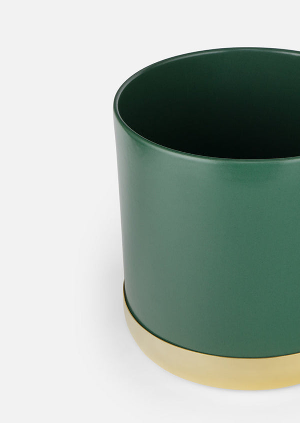 Nurture Planter - Grön & Mässingsfat - Stor
