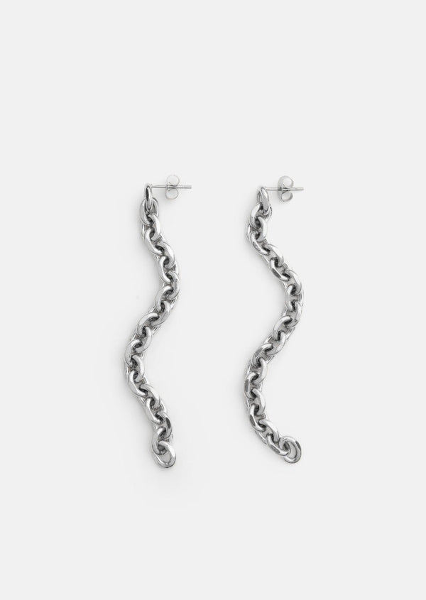 Unité Chain Earrings - Silver Plated