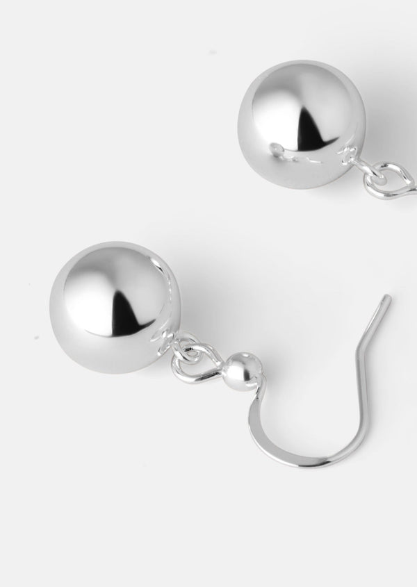 Ball Drop Earrings - Silver Plated