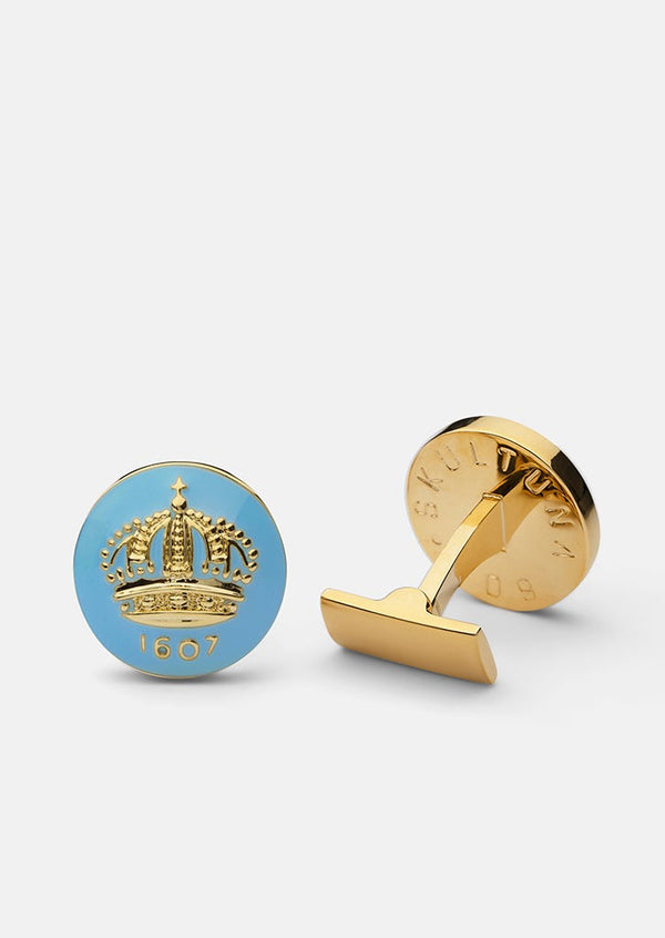 Skultuna Crown Cufflinks - Light Blue