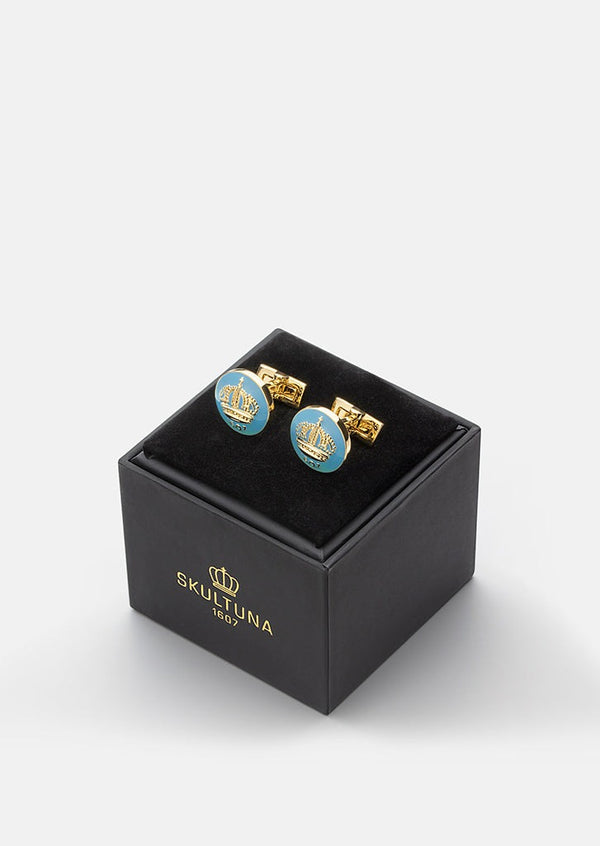 Skultuna Crown Cufflinks - Light Blue