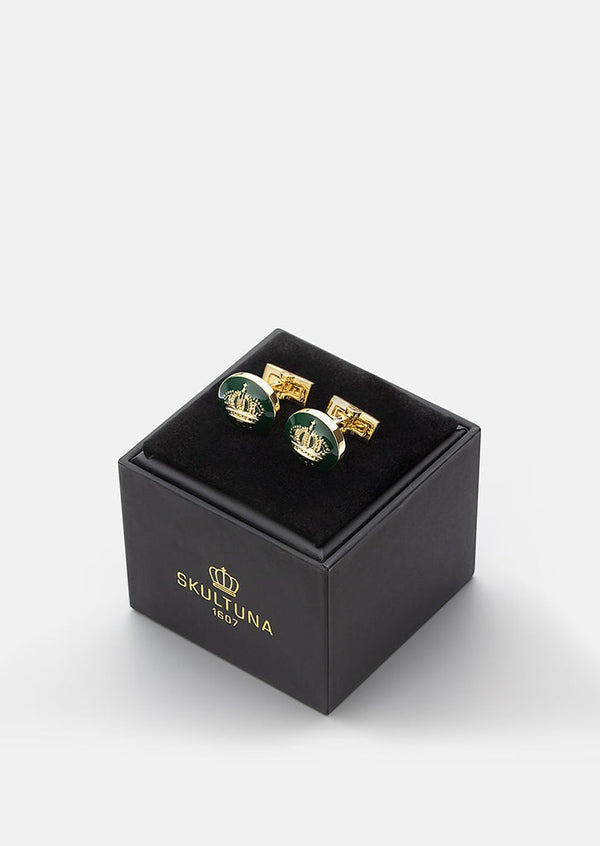 Skultuna Crown Cufflinks - Racing Green