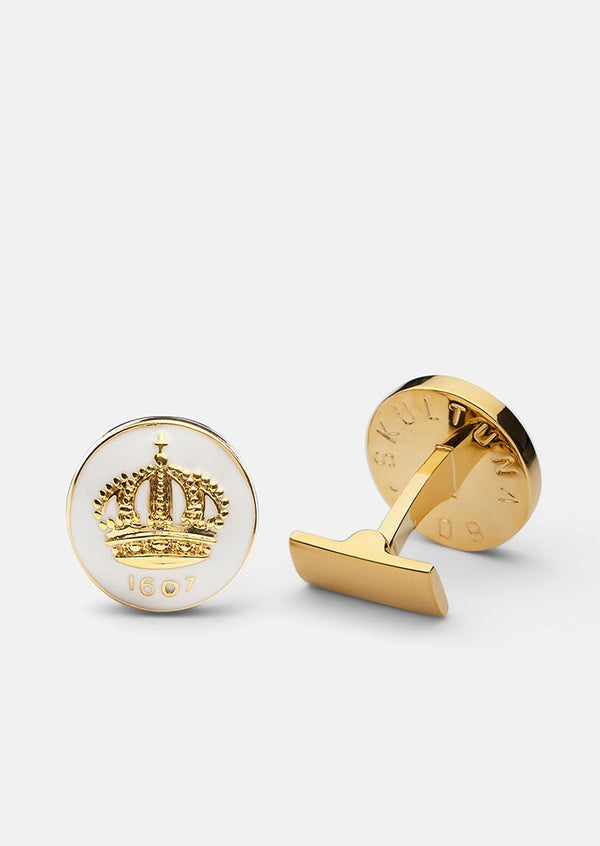 Skultuna Crown Cufflinks - White