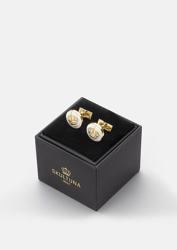 Skultuna Crown Cufflinks - White