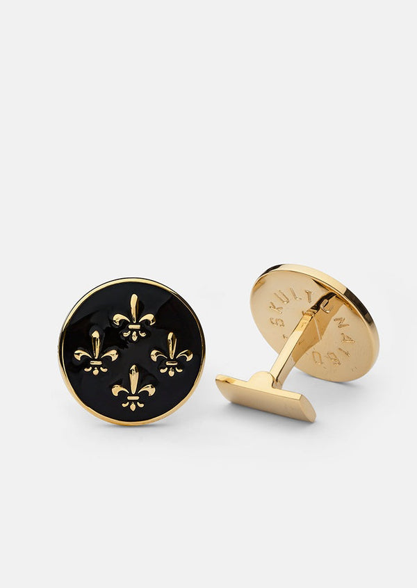Fleur de Lys Cufflinks - Black
