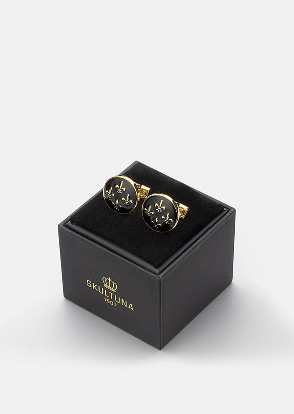 Fleur de Lys Cufflinks - Black