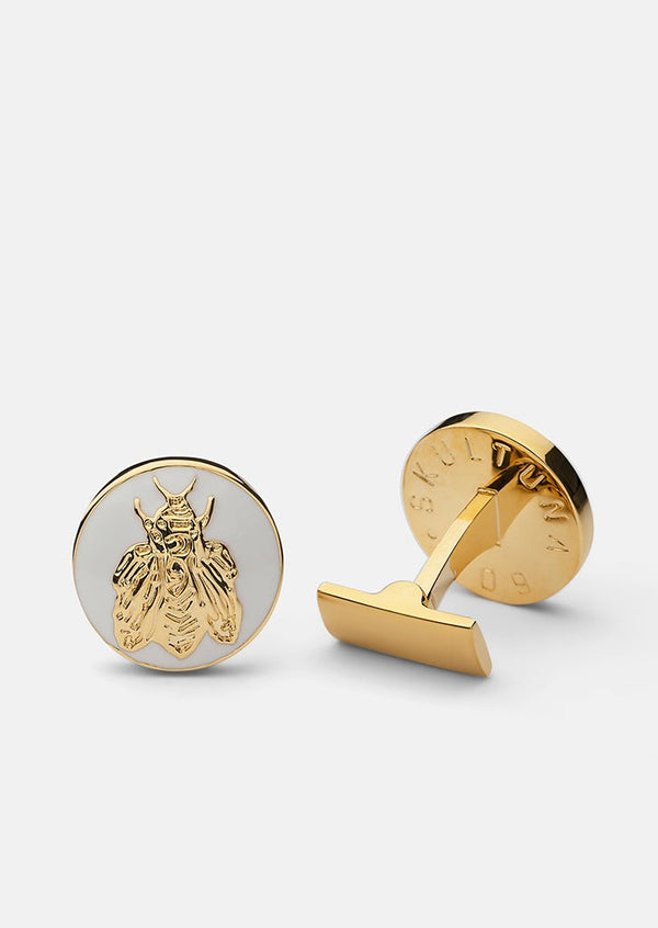 Napoleon Bee Cufflinks - White