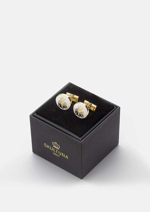 Napoleon Bee Cufflinks - White