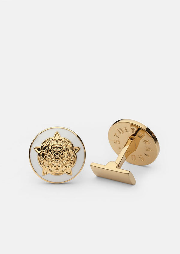 Tudor Rose Cufflinks - White