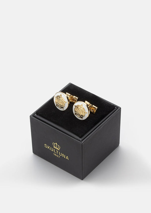 Tudor Rose Cufflinks - White