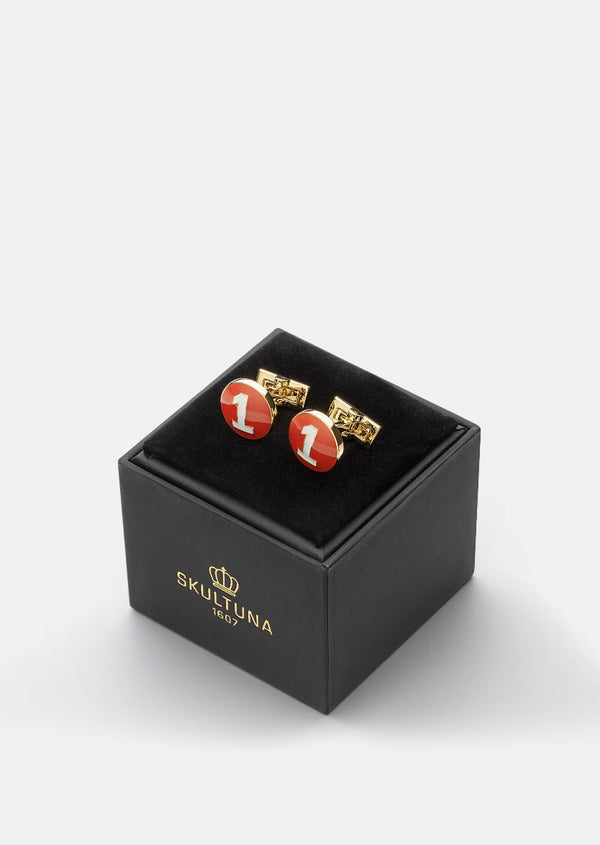 Racer Cufflinks - Red & White