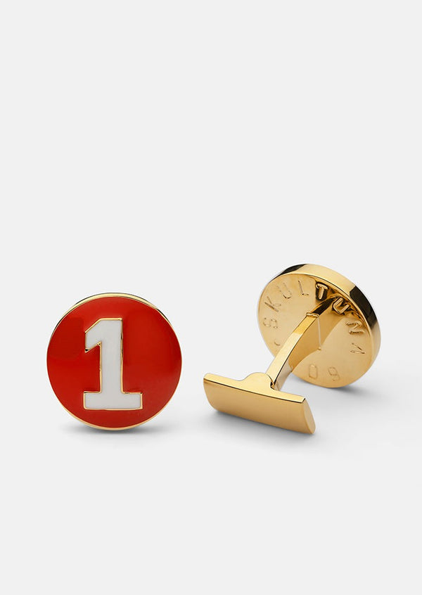 Racer Cufflinks - Red & White