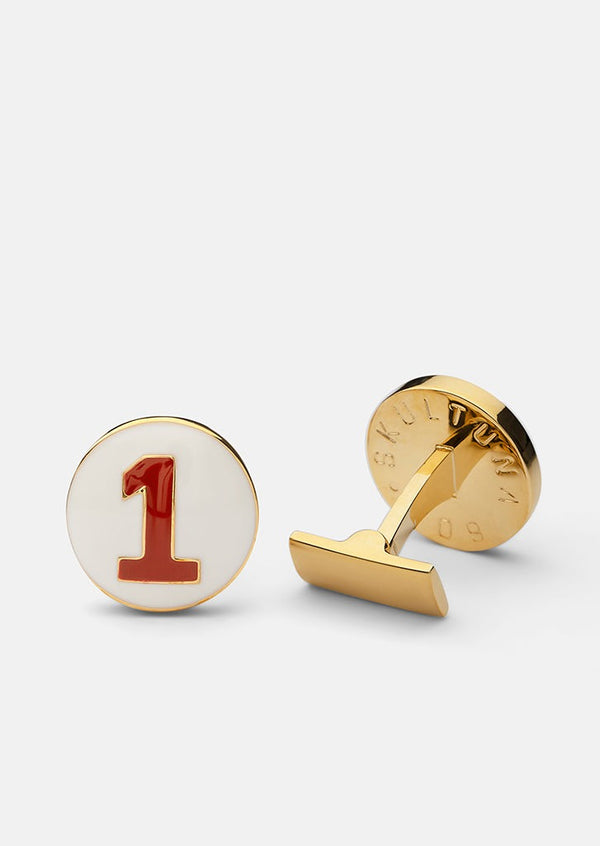 Racer Cufflinks - White & Red