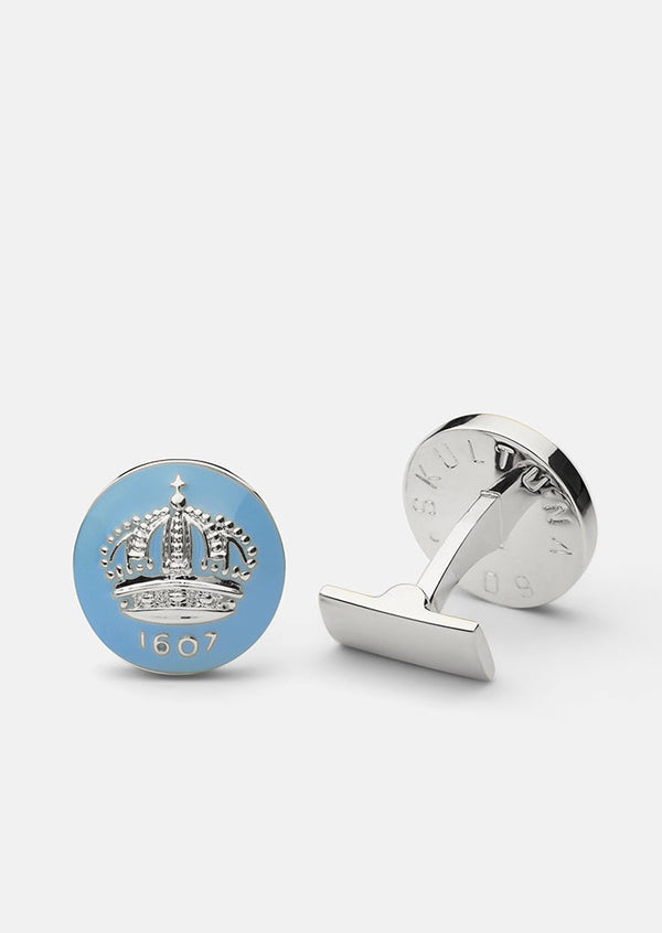 Skultuna Crown Cufflinks - Light Blue