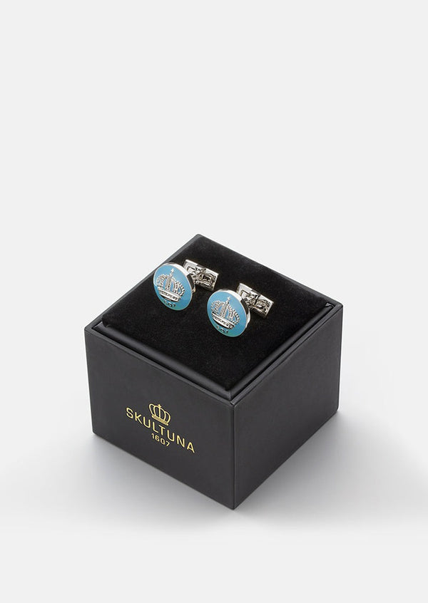 Skultuna Crown Cufflinks - Light Blue