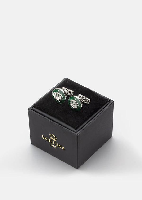 Skultuna Crown Cufflinks - Racing Green
