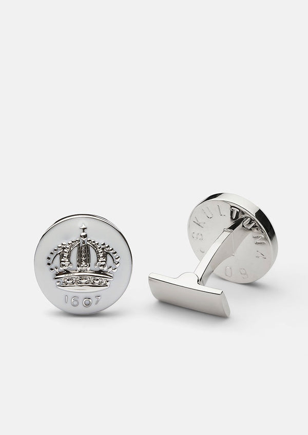 Skultuna Crown Cufflinks - White