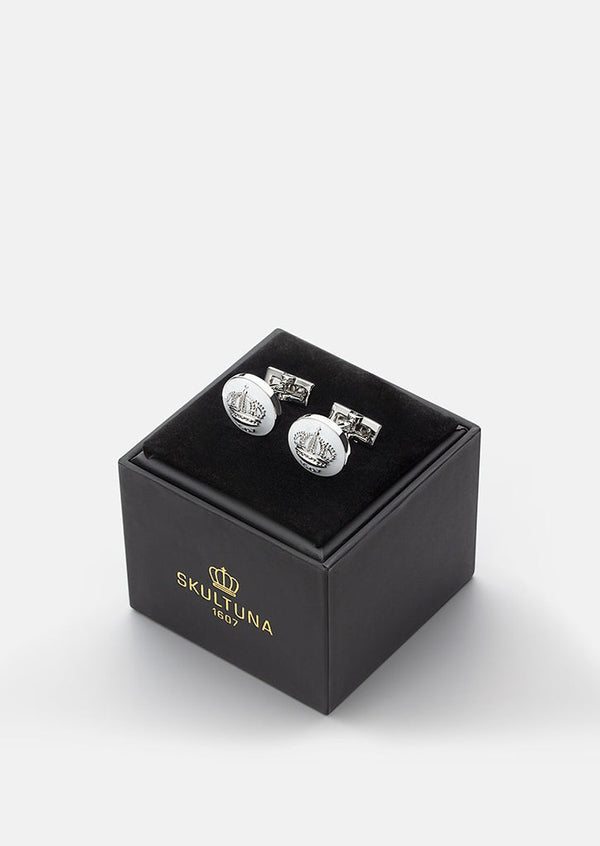 Skultuna Crown Cufflinks - White