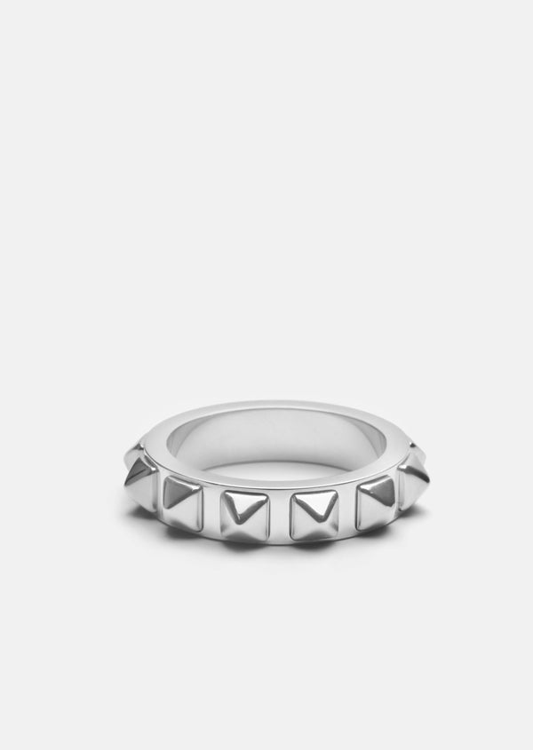 Rivets Ring – Silver Plated