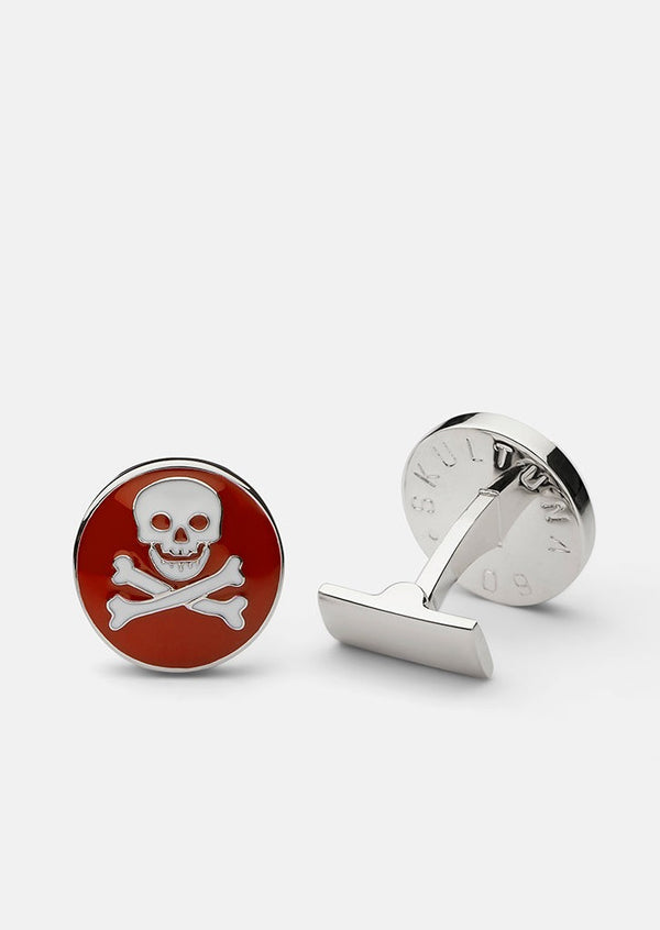 Skull & Bones Cufflinks - Red