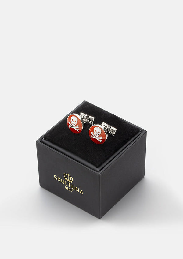 Skull & Bones Cufflinks - Red