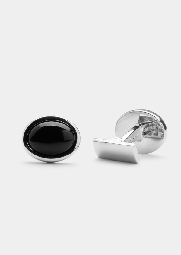 Black Tie Manschettknappar - Oval & Emalj