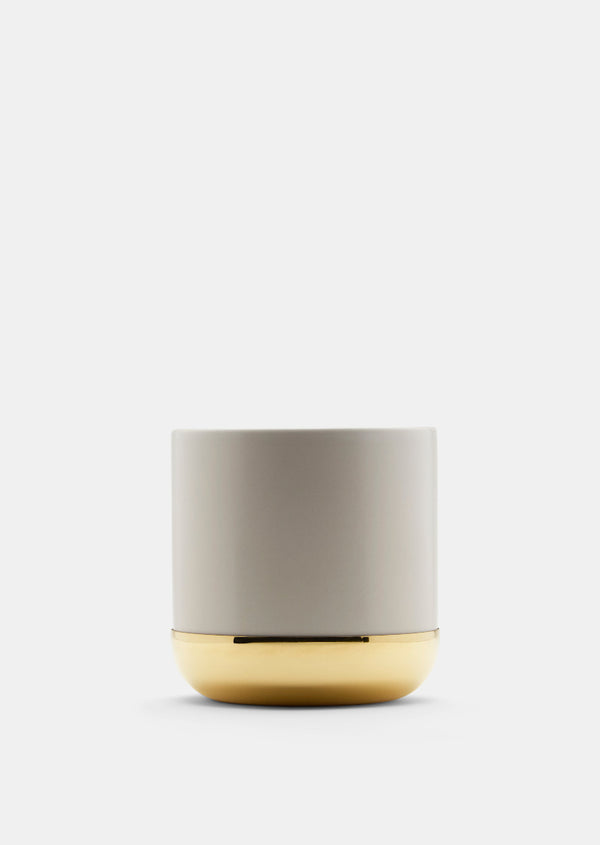 Nurture Planter - Benvit & Mässingsfat - Liten