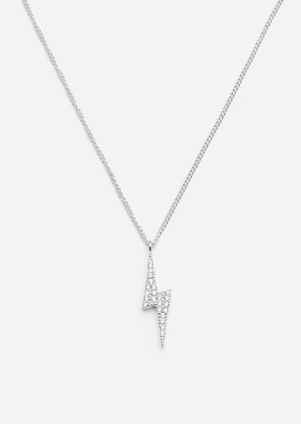 Pavé Series - Lightning Necklace - Sterling Silver