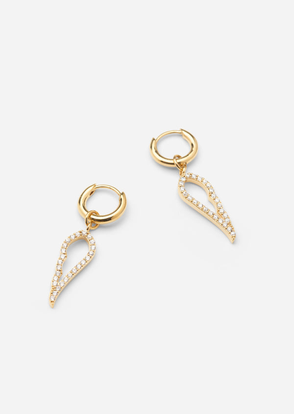 Pavé Series - Angel Wings Earrings – Gold Vermeil