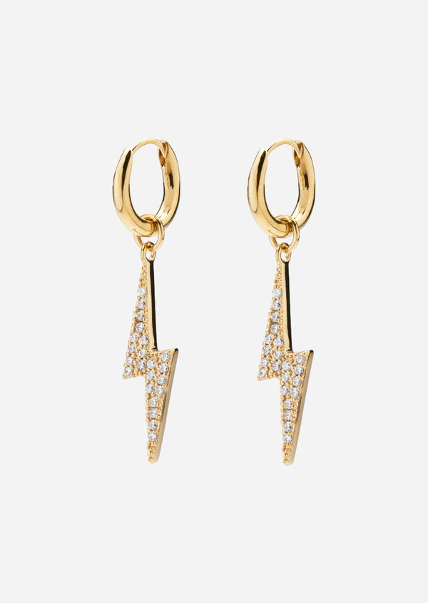 Pavé Series - Lightning Earrings – Gold Vermeil