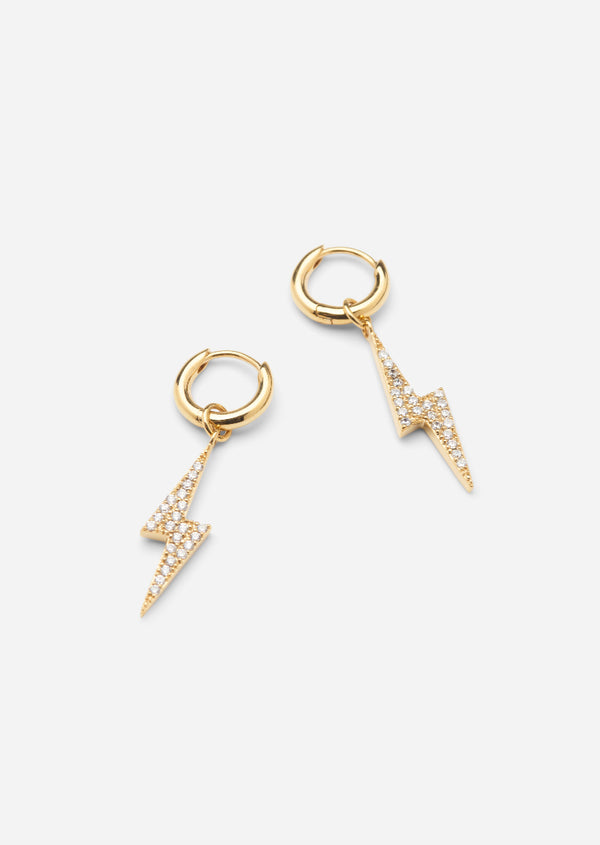 Pavé Series - Lightning Earrings – Gold Vermeil