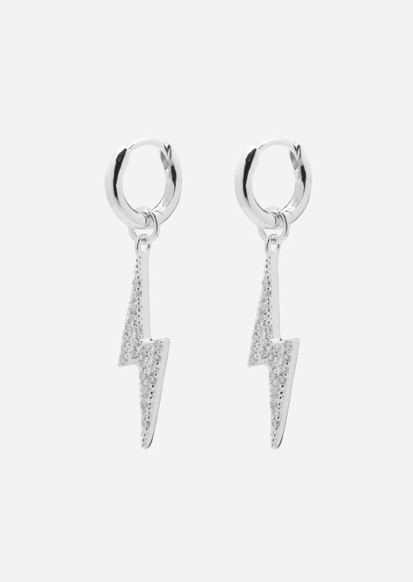 Pavé Series - Lightning Earrings – Sterling Silver