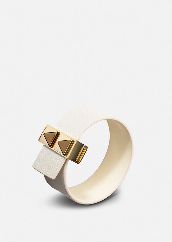 Clasp Rivets Bracelet Thin - Beige