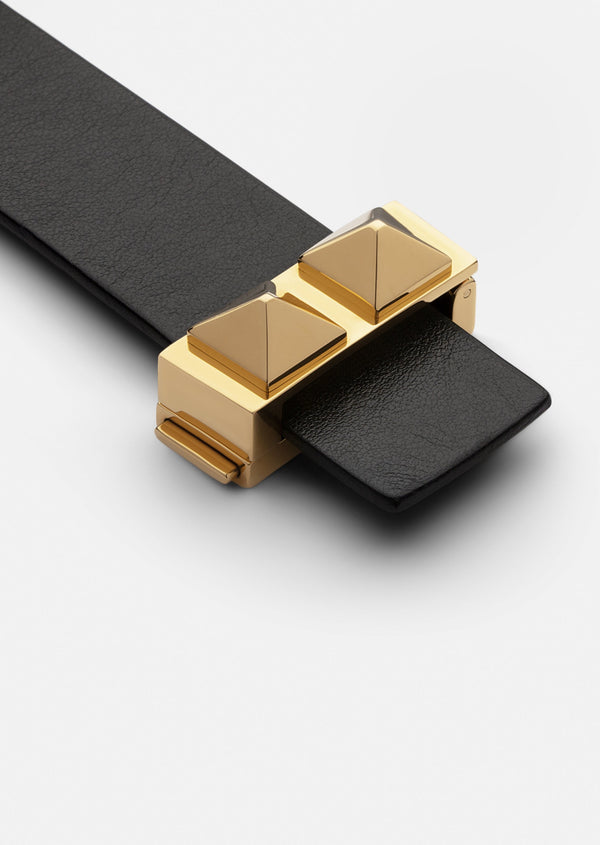 Clasp Rivets Bracelet Thin - Black