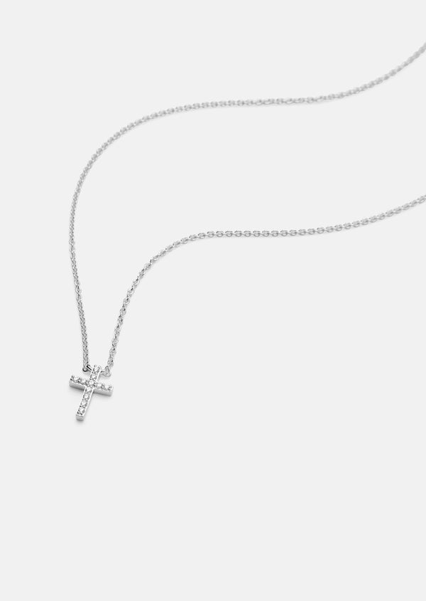 Pavé Series - Cross Necklace - Sterling Silver