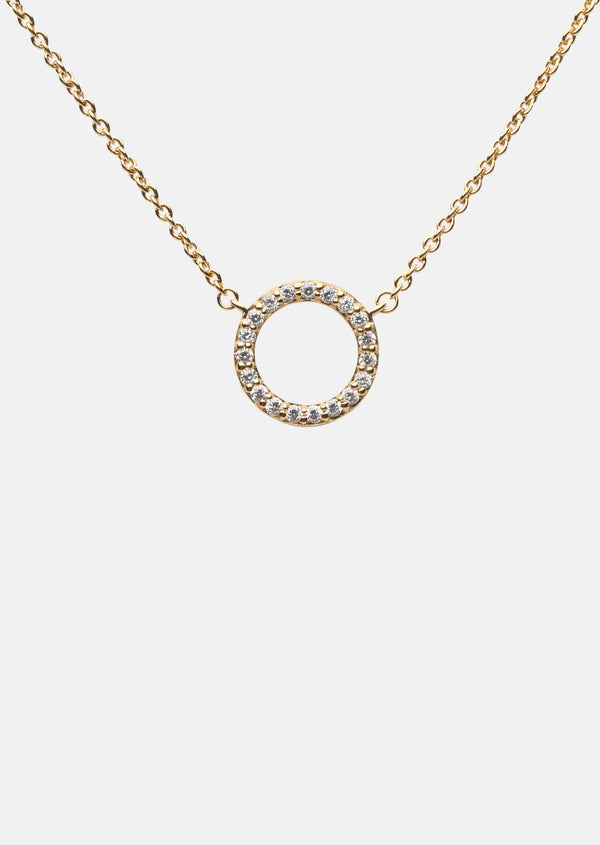Pavé Series - Circle Necklace - Gold Vermeil