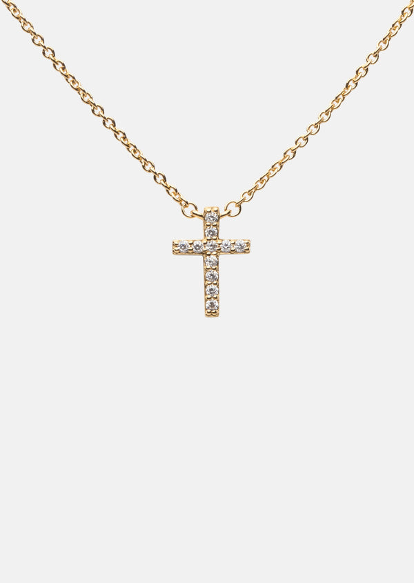 Pavé Series - Cross Necklace - Gold Vermeil